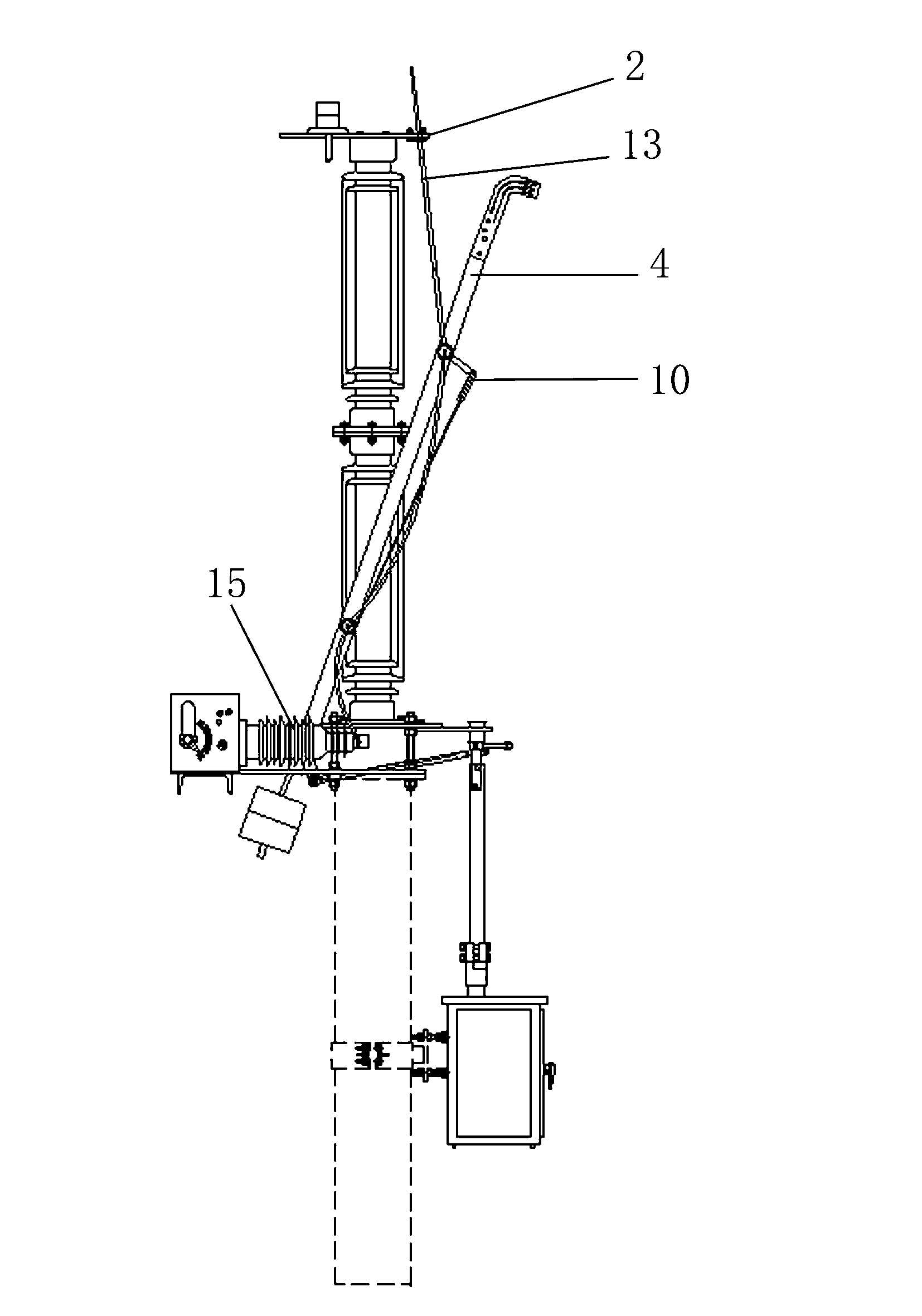 Induced current release device of 252KV outdoor high-voltage alternating-current earthing switch