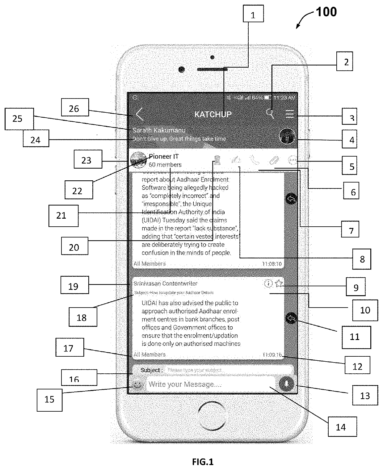 Sending messages to all members or selected members of a group in a messaging application by string tagging and categorization