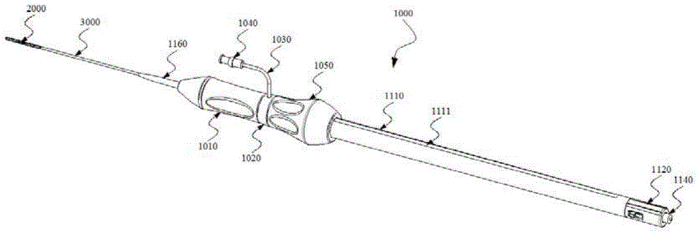 A catheter handle used for an implant conveying system