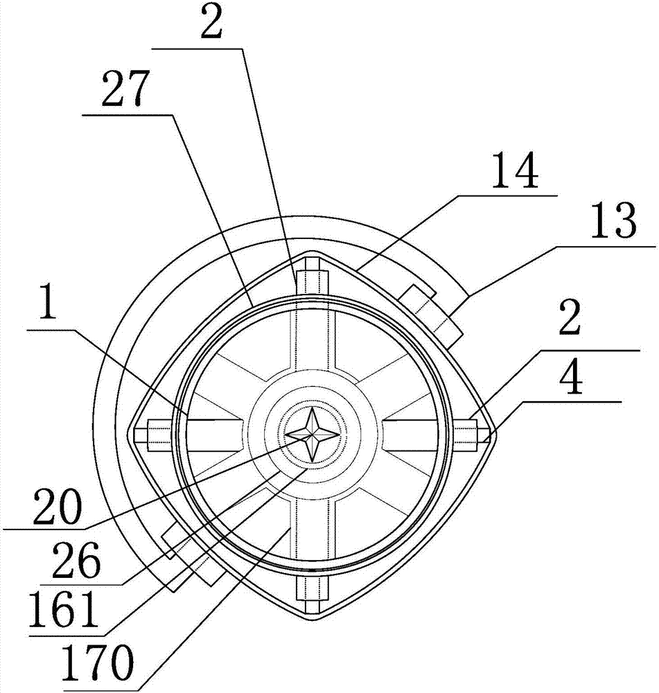 Fluidic, cleaning dry machine with the connection of magnetic snap and sliding block and self-locking, lifting lateral axostyle prismatic barrel and mop