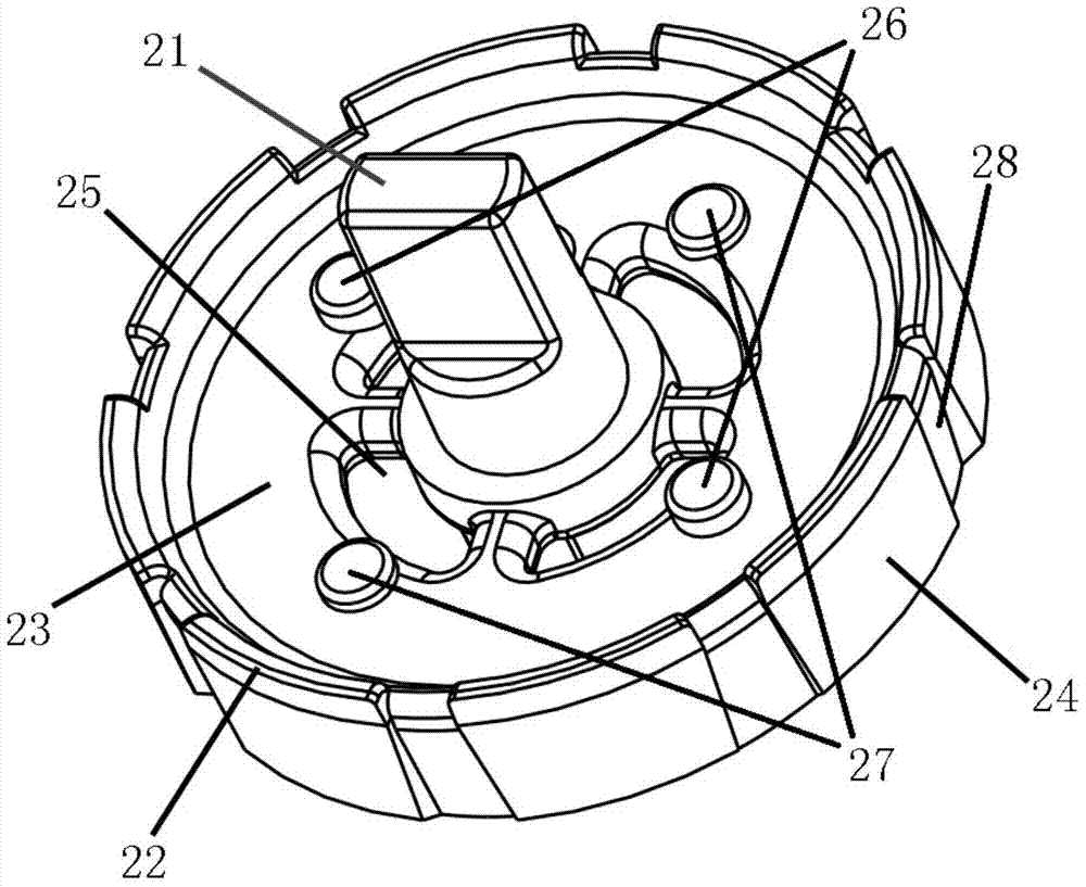 A silent throttling ring for the water inlet valve of the water tank