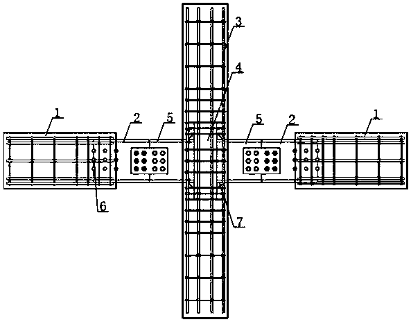 Novel fully-fabricated concrete profile steel frame joint and construction method thereof