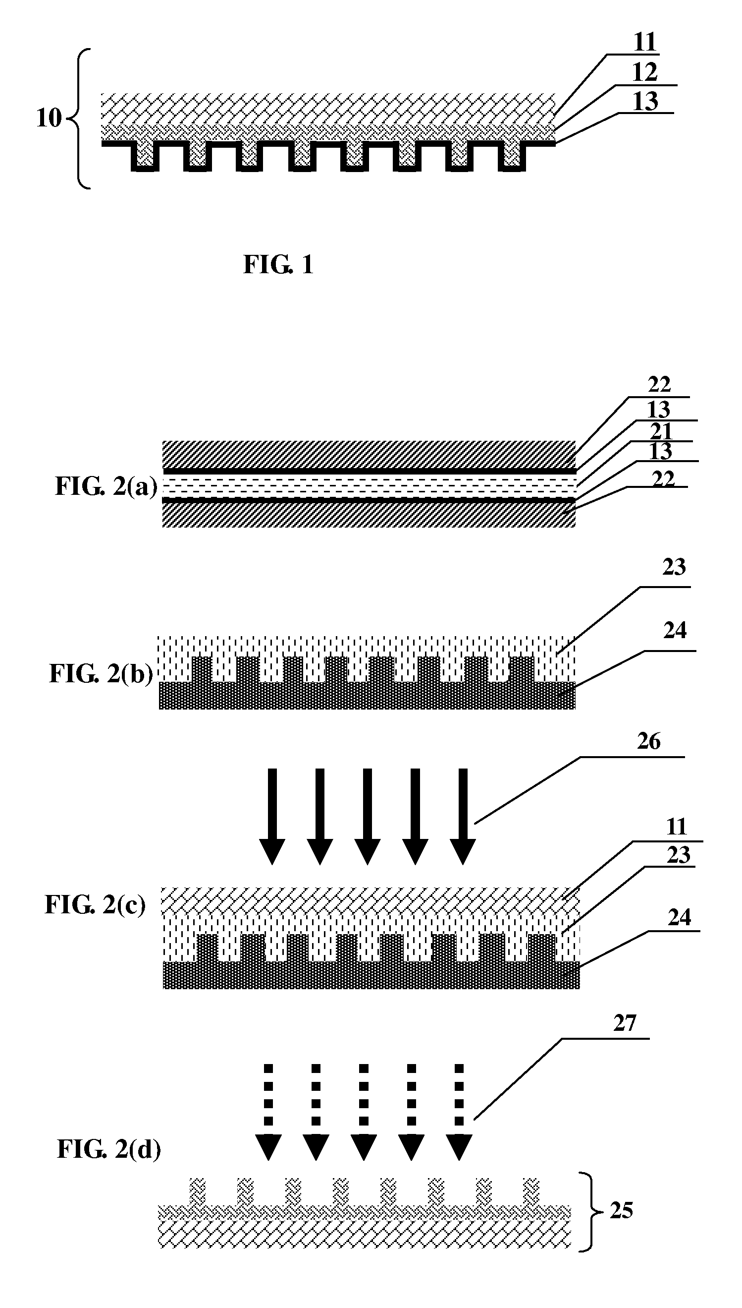 Flexible nanoimprint mold, method for fabricating the same, and mold usage on planar and curved substrate