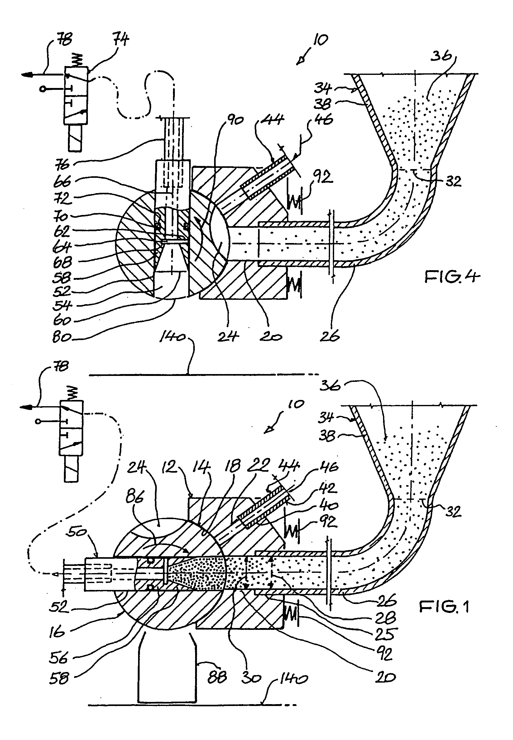 Method of dispensing pulverulent contents and apparatus for implementing this method