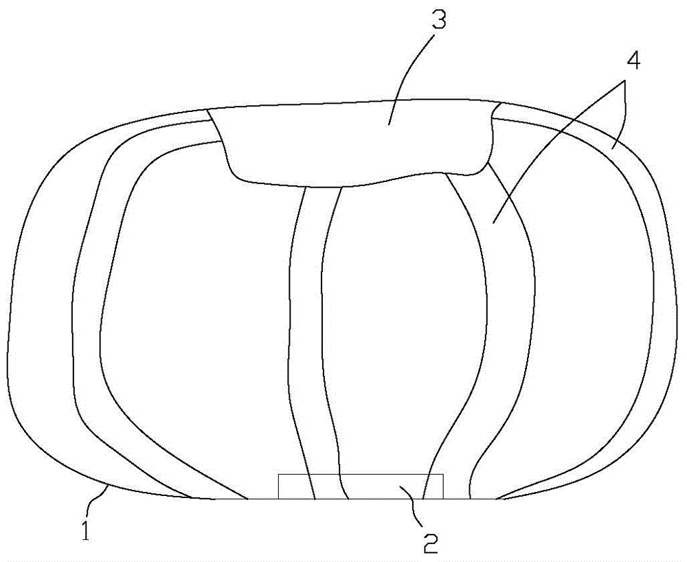 Automobile airbag shaped through reinforcing material