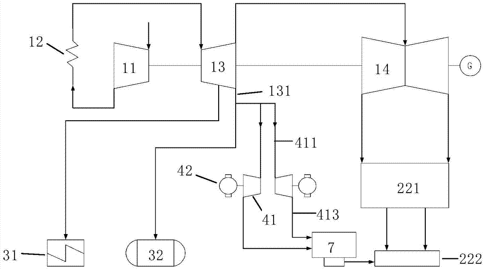 Air-cooling reheating unit system arranged in small back-pressure type steam turbine and used for driving feed pump