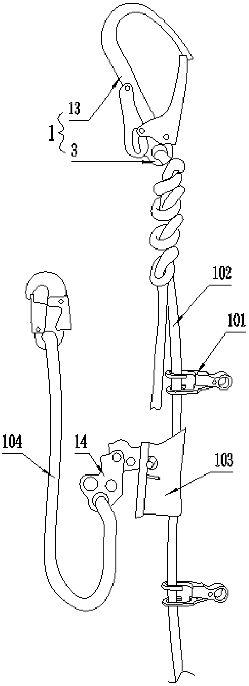 Movable climbing fall preventing device