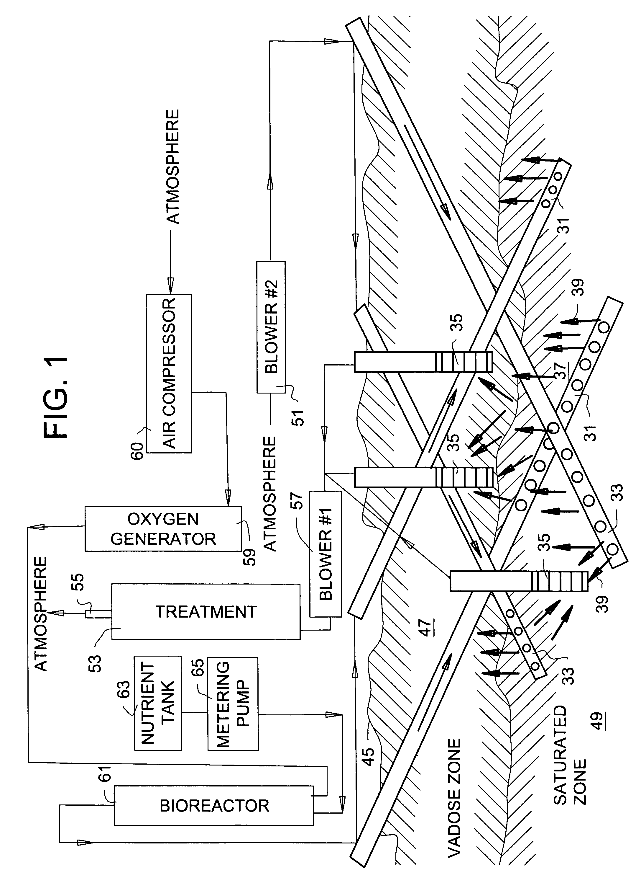 System and method for decontamination of contaminated soil in the vadose zone and/or groundwater