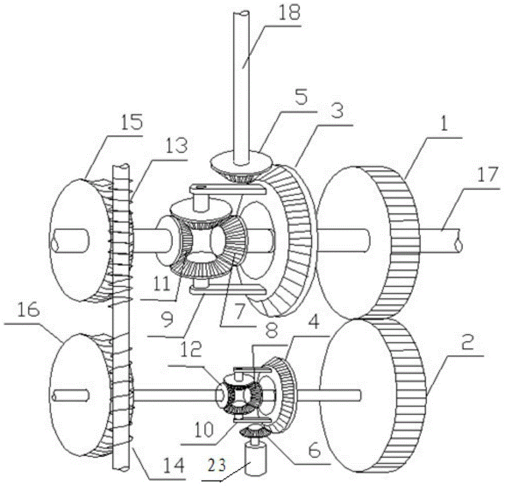 Constant-speed transmission device used for power generation of wind turbine and fuel engine