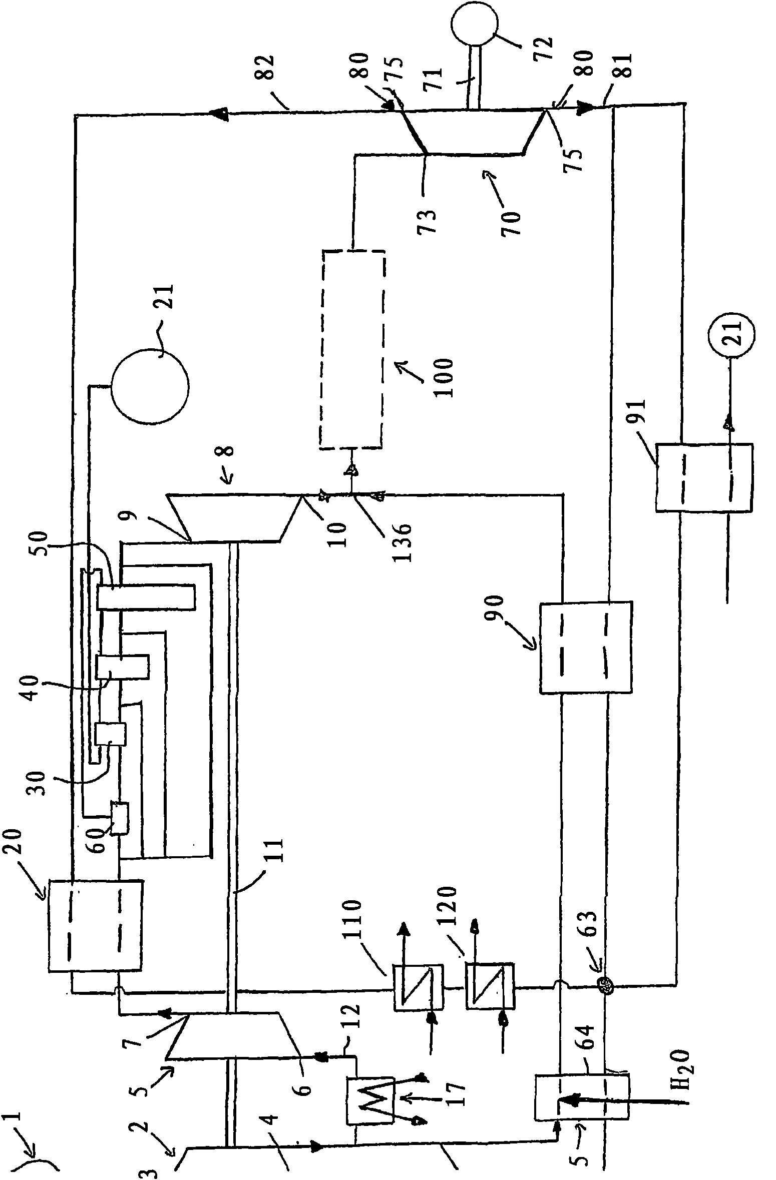 System having high-temperature fuel cells