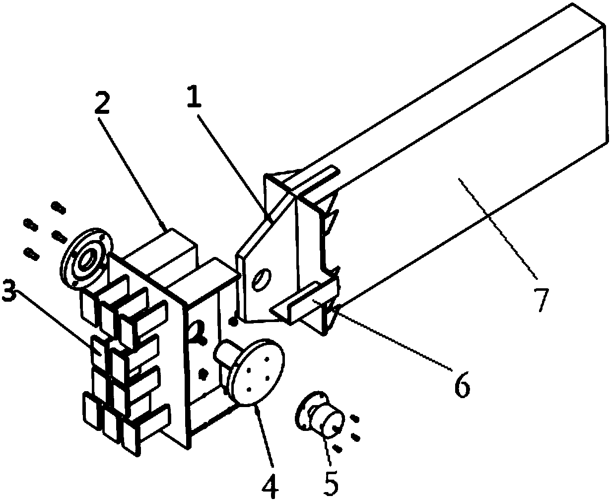 Connection node between support frame and wall of climbing tower crane and implementation method