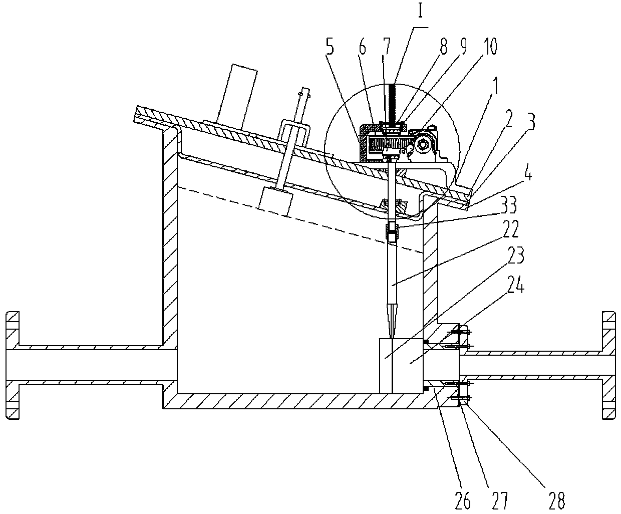 Flow controlling device of gate type magnesium alloy cast rolling machine front box