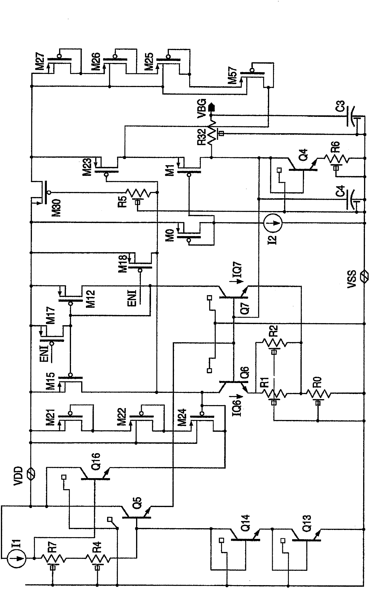Bandgap voltage reference circuitry
