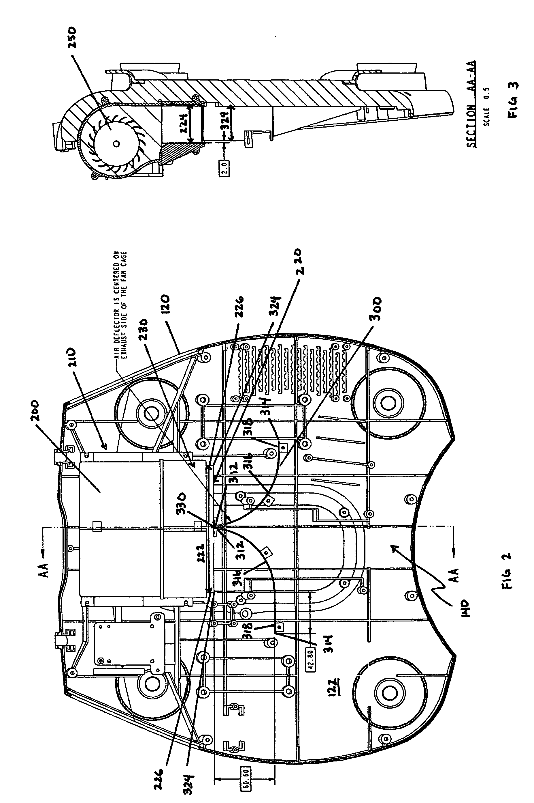 Body part treatment device with air diverter