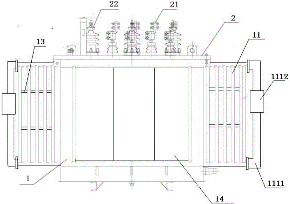 Air-cooling three-phase oil-immersed distribution transformer