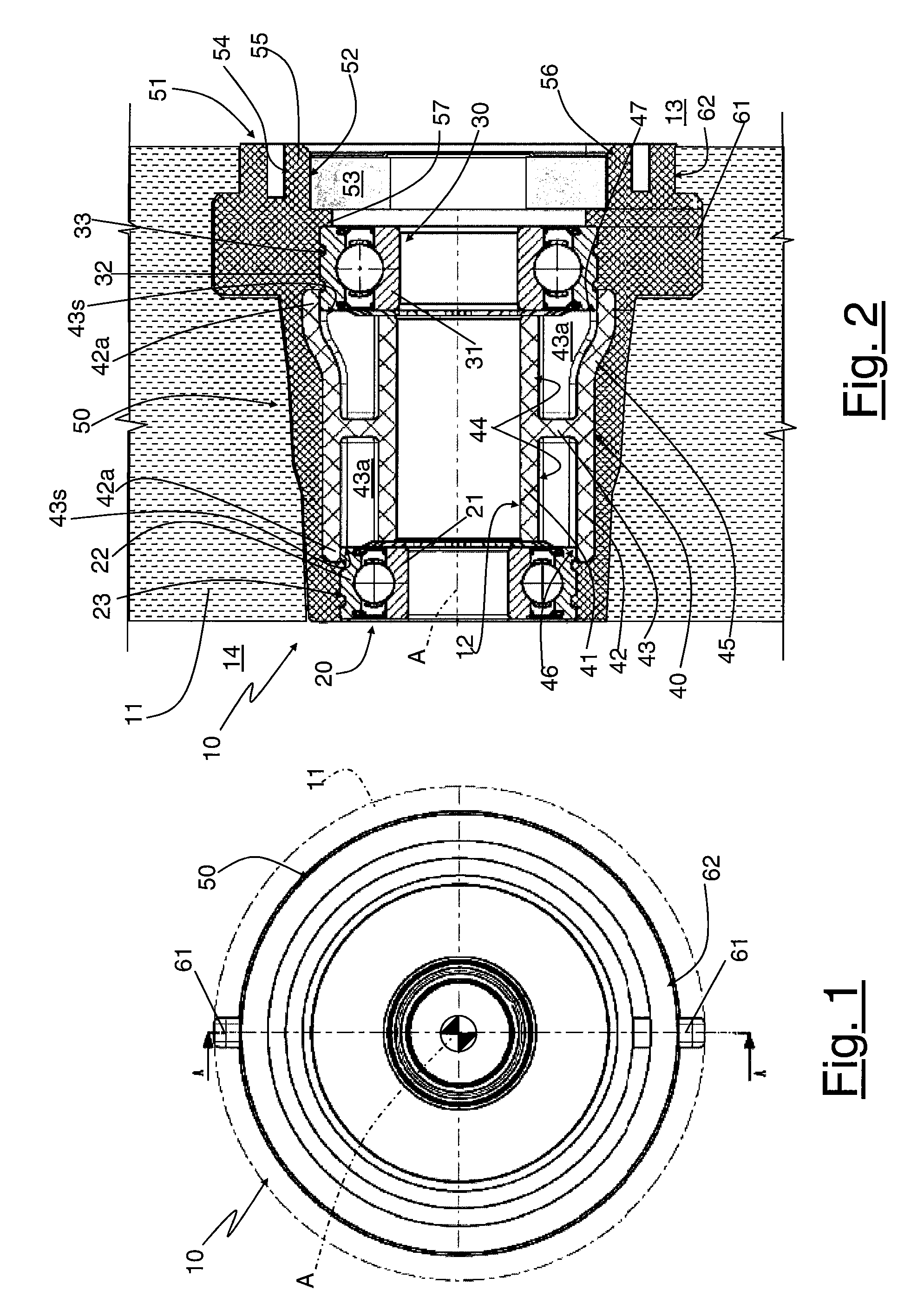 Bearing assembly for washing machine tubs