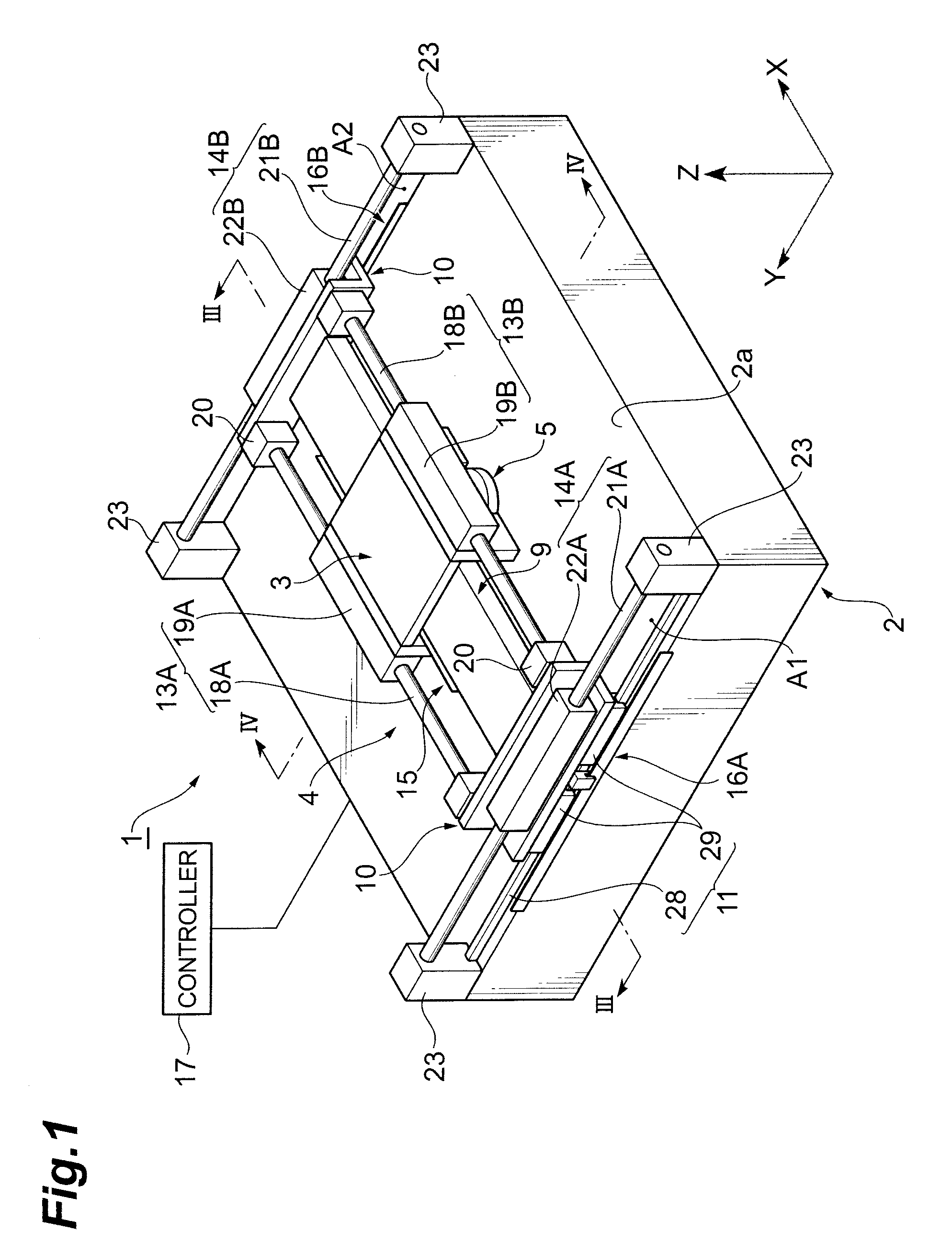 Xy stage device, semiconductor inspection apparatus, and semiconductor exposure apparatus