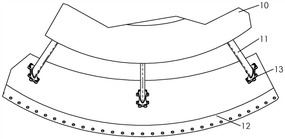 Intermediate casing of a turbine engine with seals at the arm/shroud interface