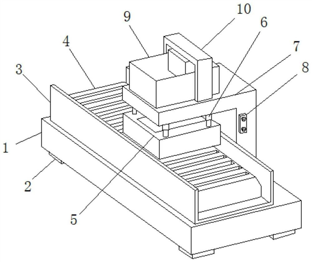 Spraying device for numerical control machine tool machining