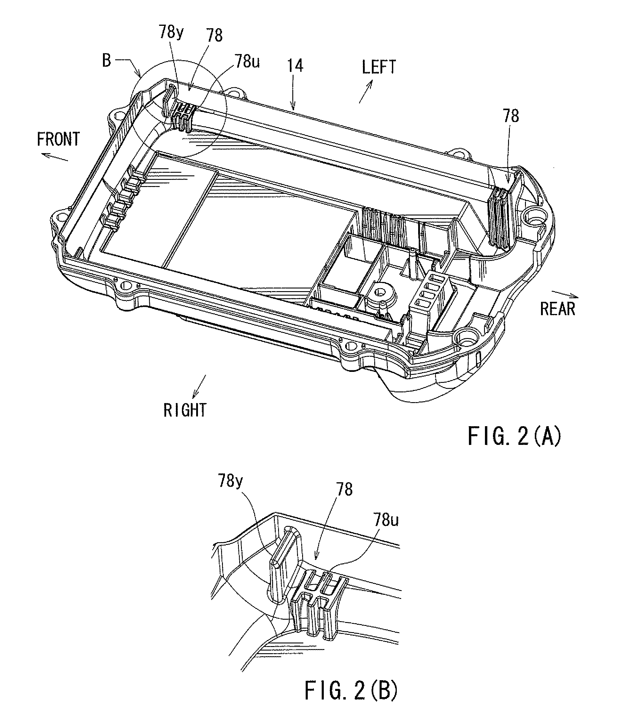 Battery pack including a shock absorbing device
