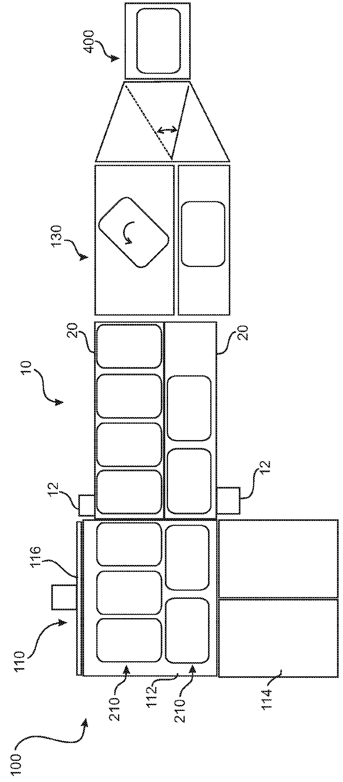 Palletizing device for a piling of filled sacks