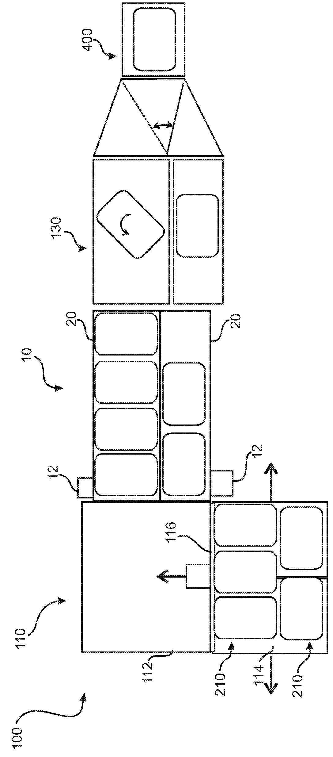 Palletizing device for a piling of filled sacks