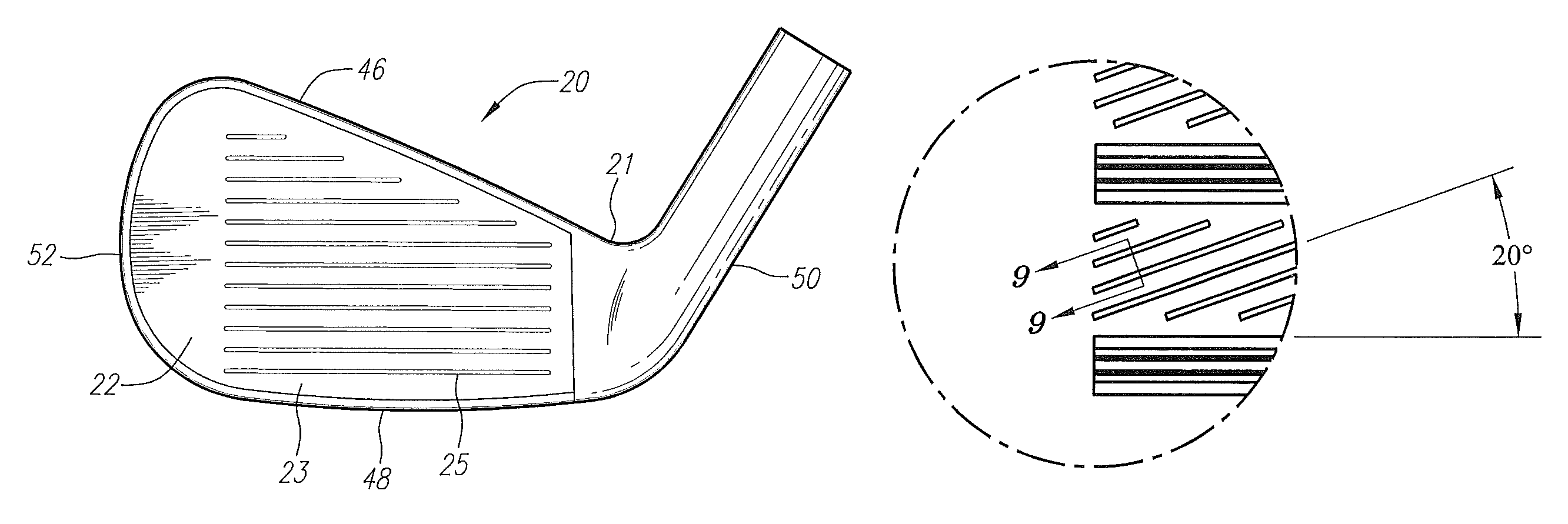 Golf club head with grooves