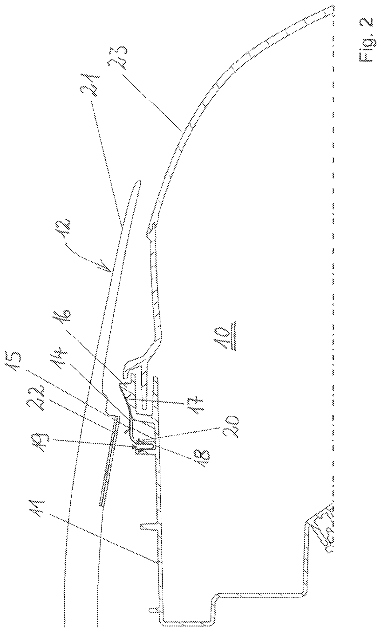 Arrangement of a headlight in a vehicle having damage protection for the event of a crash