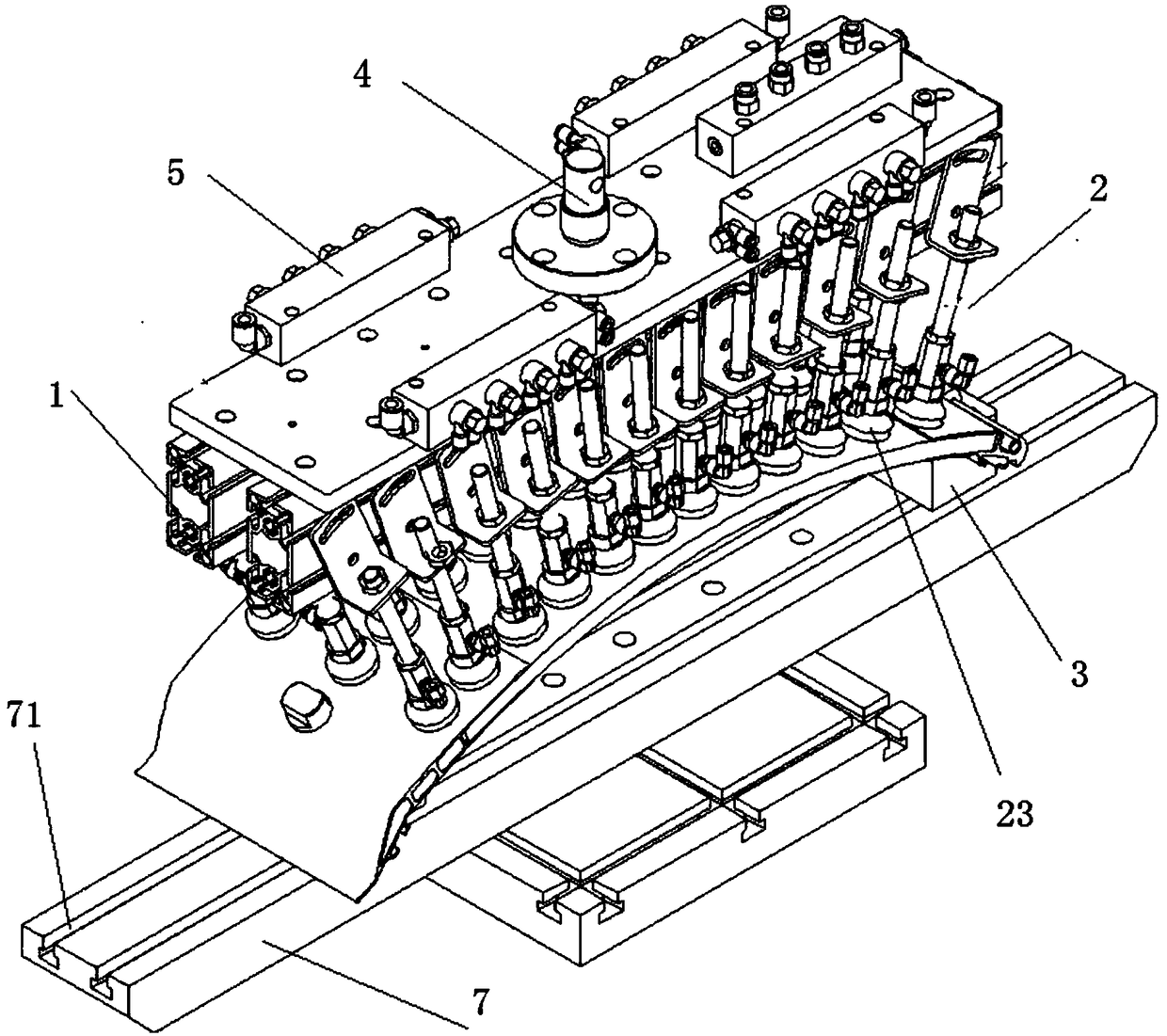 Curved-surface type fatigue sample strip detecting device