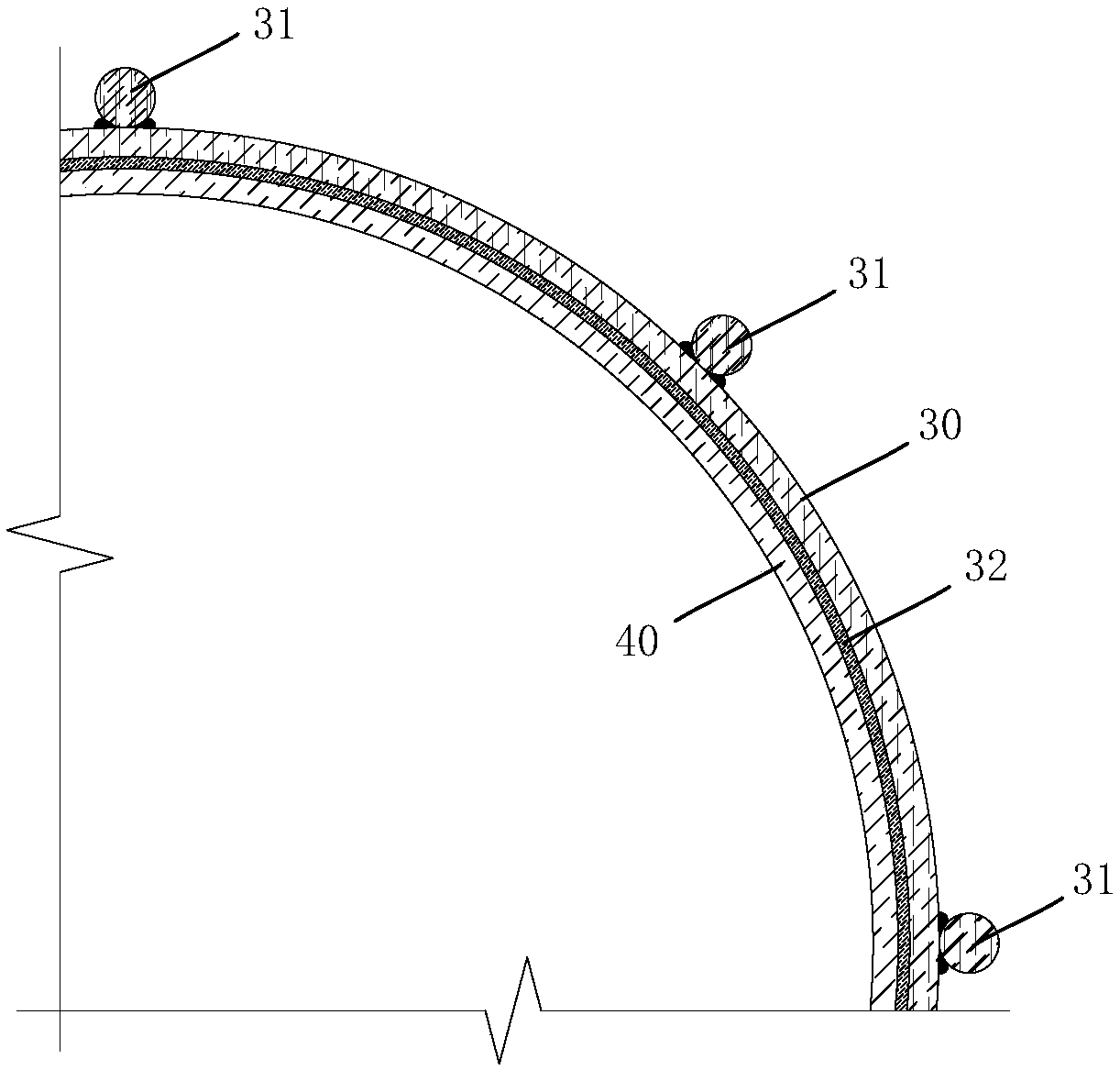 Foundation pit enclosure system and construction method thereof