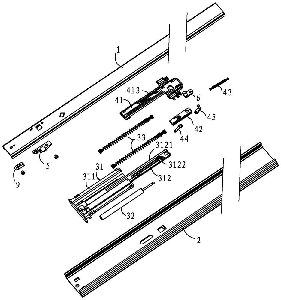 Pressing type damping sliding rail