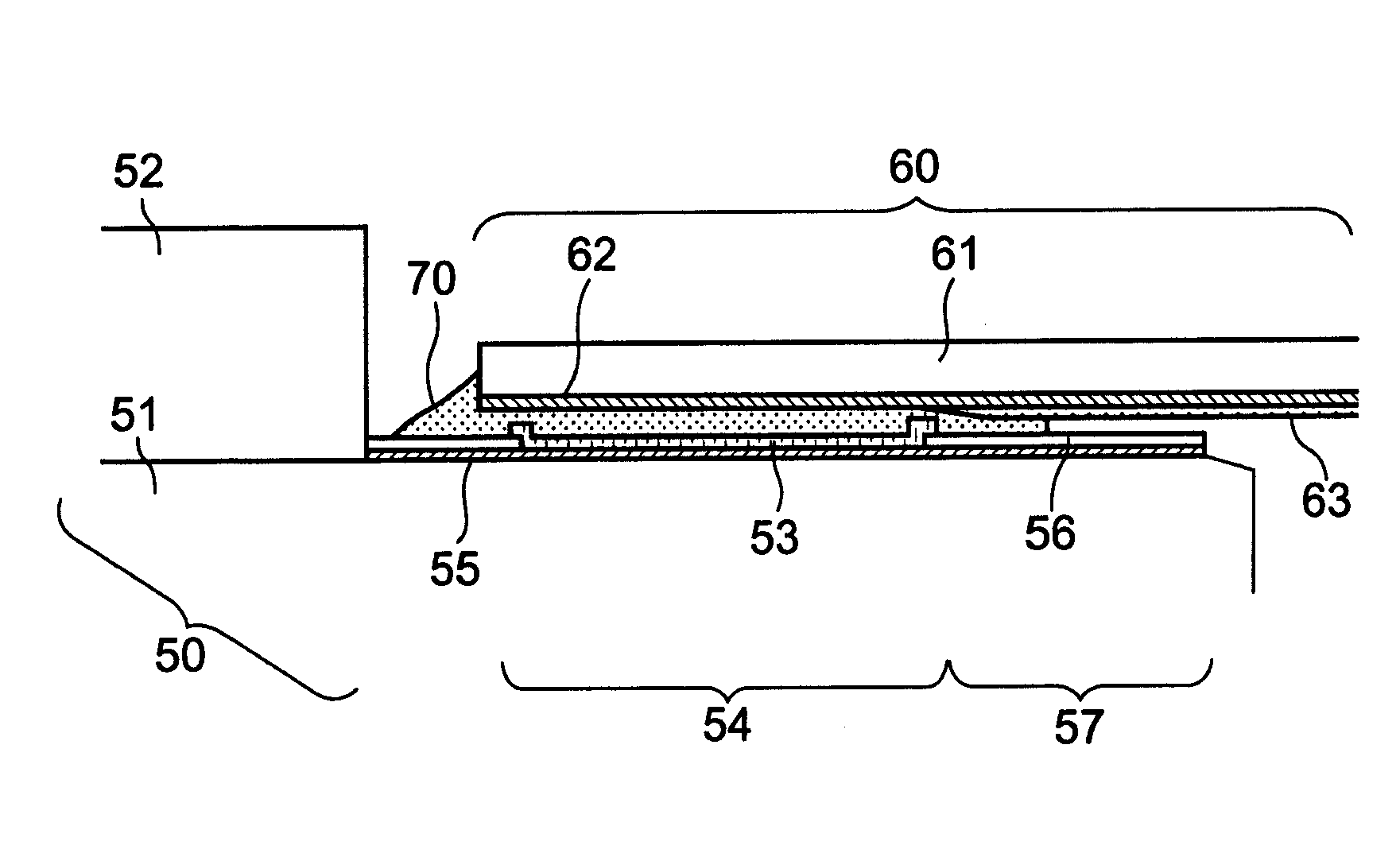 Flat display panel and connection structure