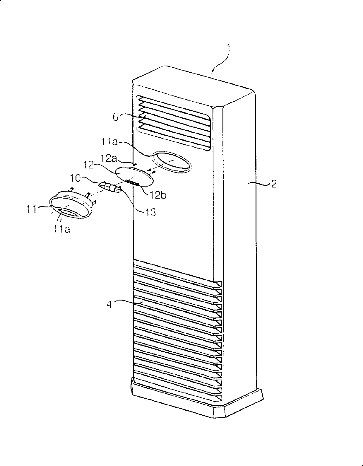 Operating structure of air conditioner