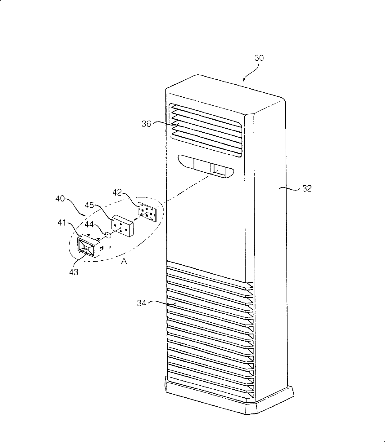 Operating structure of air conditioner