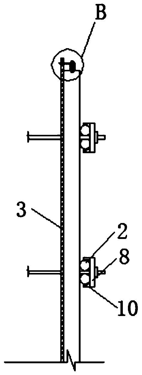Green fixing device for vertical template square steel of welded elbow and construction method of green fixing device