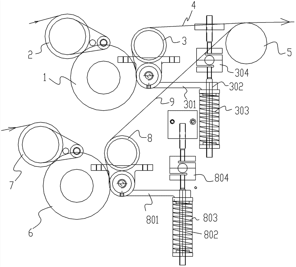 Flat and round filament mixed let-off mechanism for gauze braiding machine