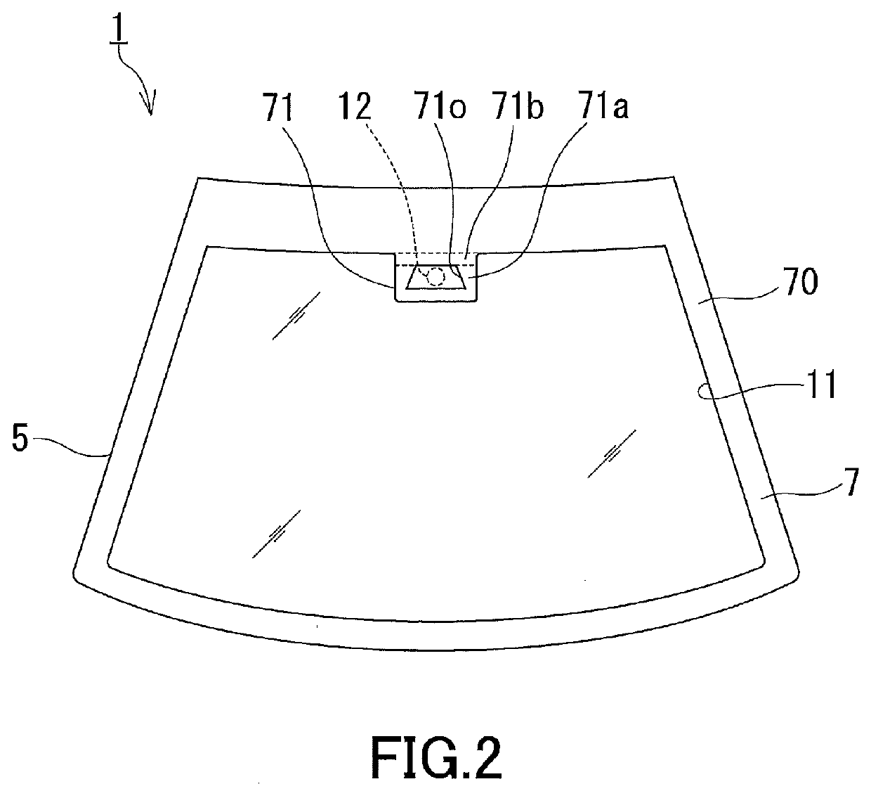 Windshield, glass product for windshield, and Anti-fogging member