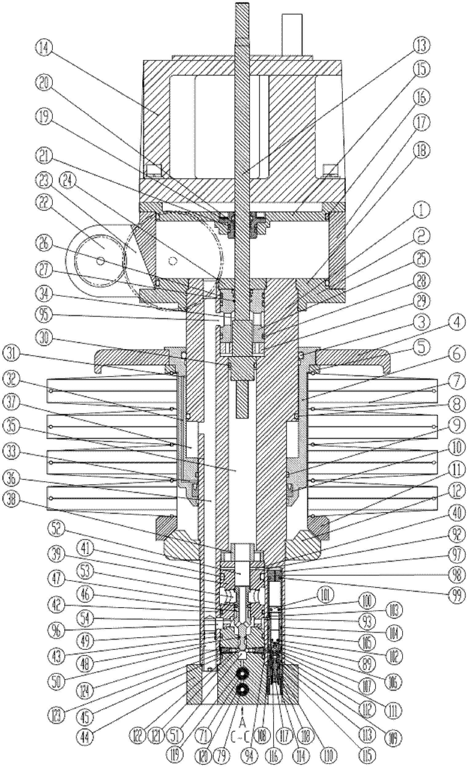Working cylinder integrated with control valve and high-power hydraulic spring operating mechanism