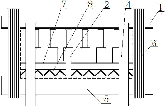 Site-load simulation experiment device of beam type structure and detecting method thereof