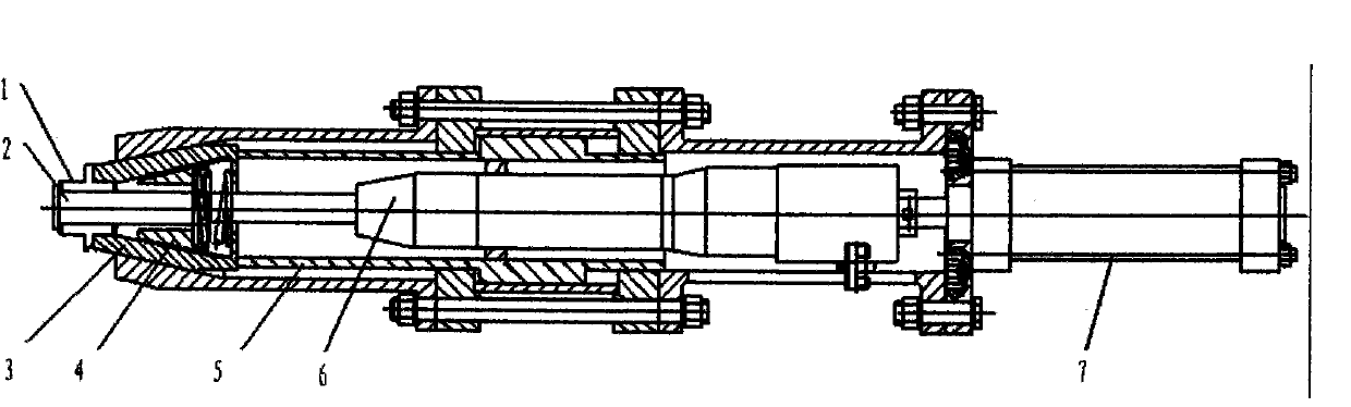 Gas-liquid linked dismounting device of fan impellers