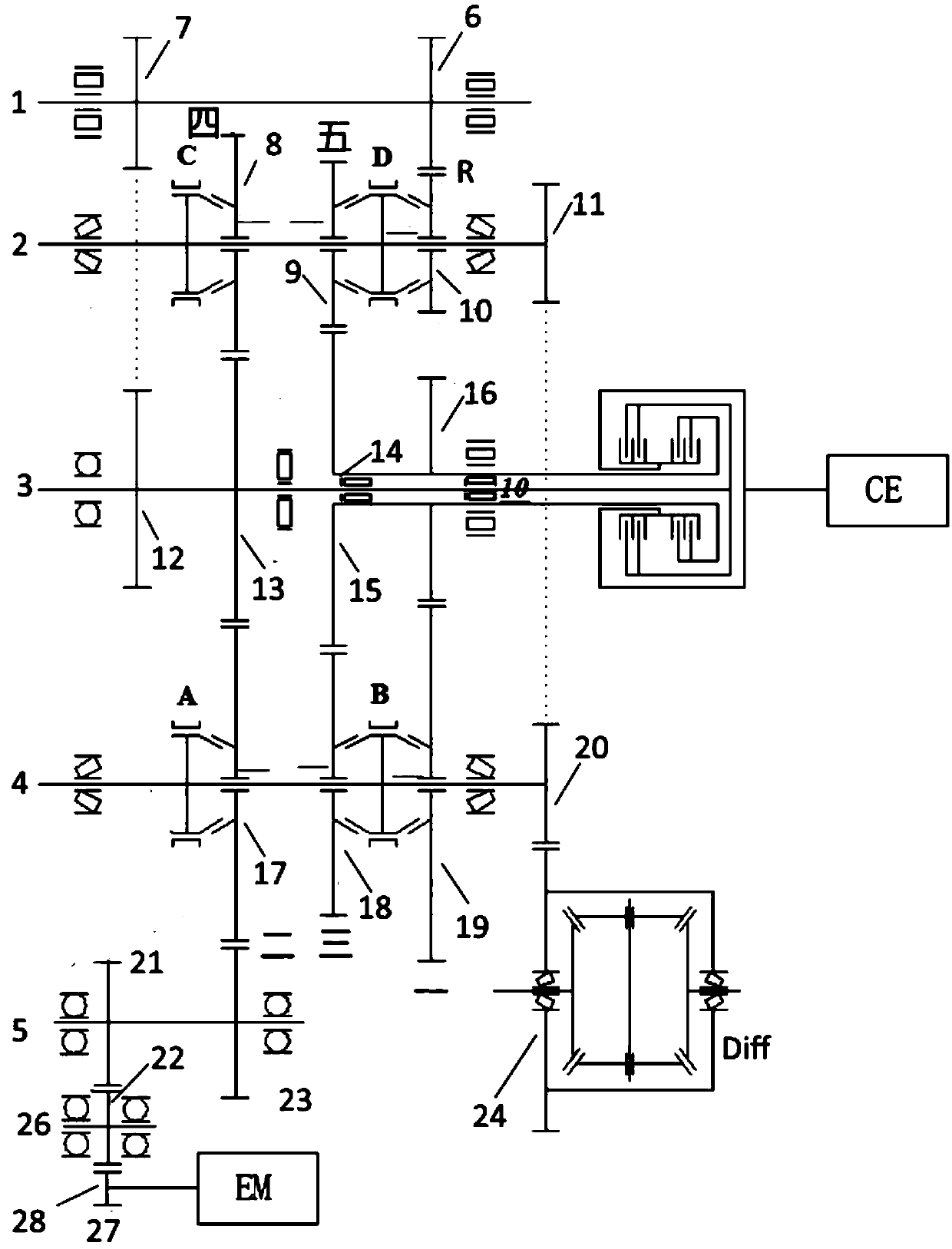 Torque control method of electromechanical coupling dual-clutch hybrid power system