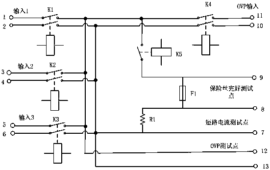 A kind of extended ovp, short circuit test circuit and test method