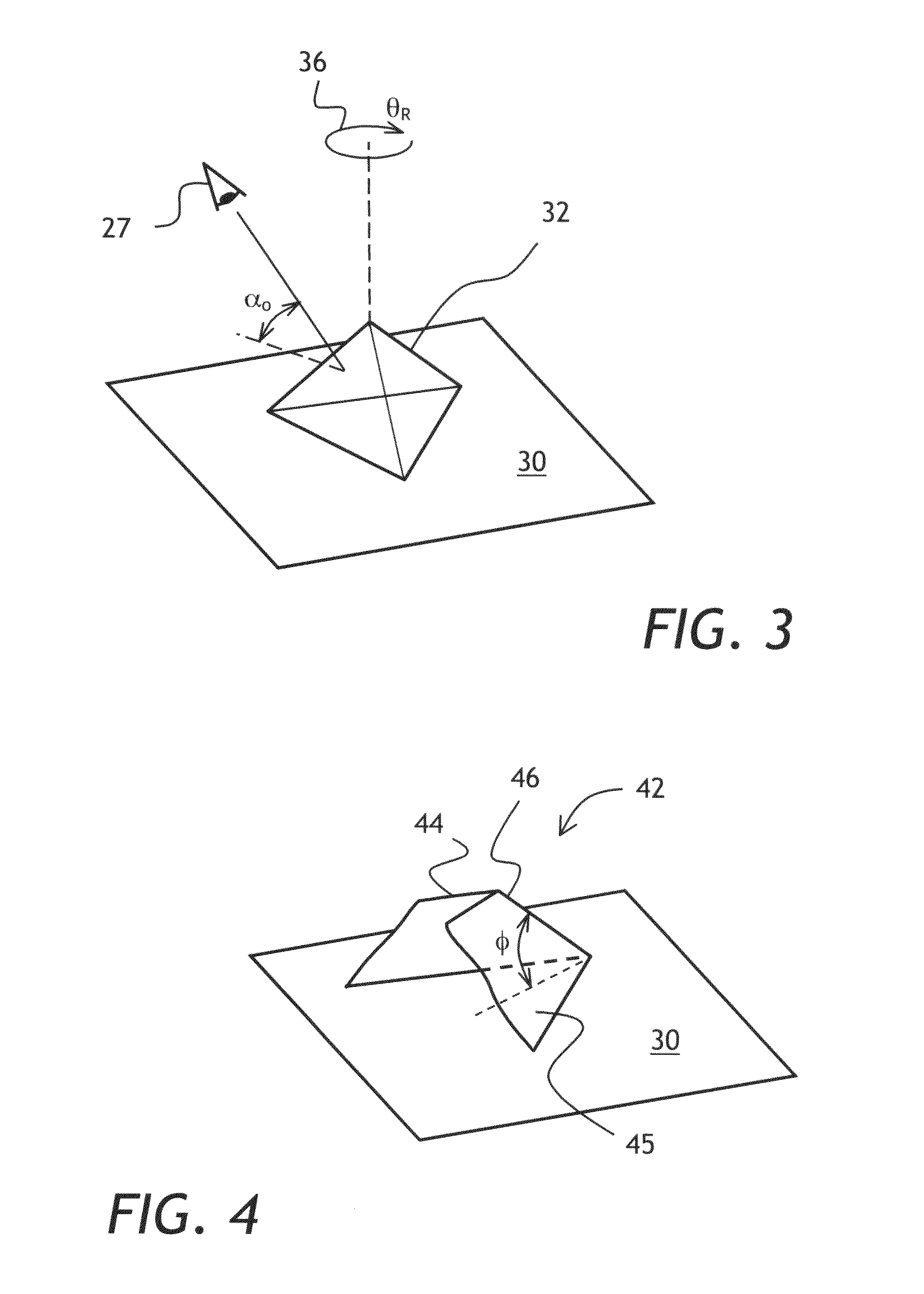 Optical device exhibiting color shift upon rotation