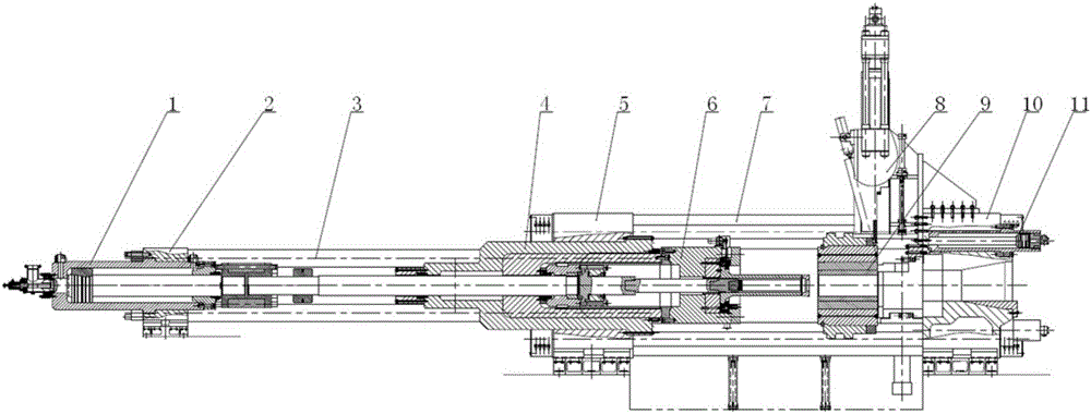 Main machine structure of super-heavy double-action extruding machine