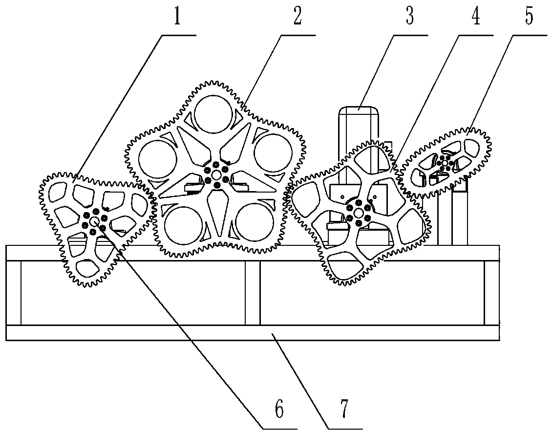 A special-shaped gear transmission display device
