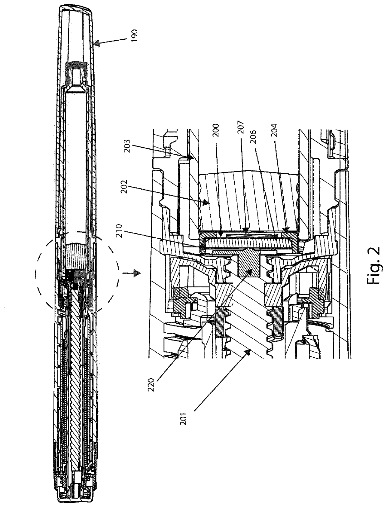 A rotary dosage sensing module for a disposable drug delivery pen and a method of assembling the same