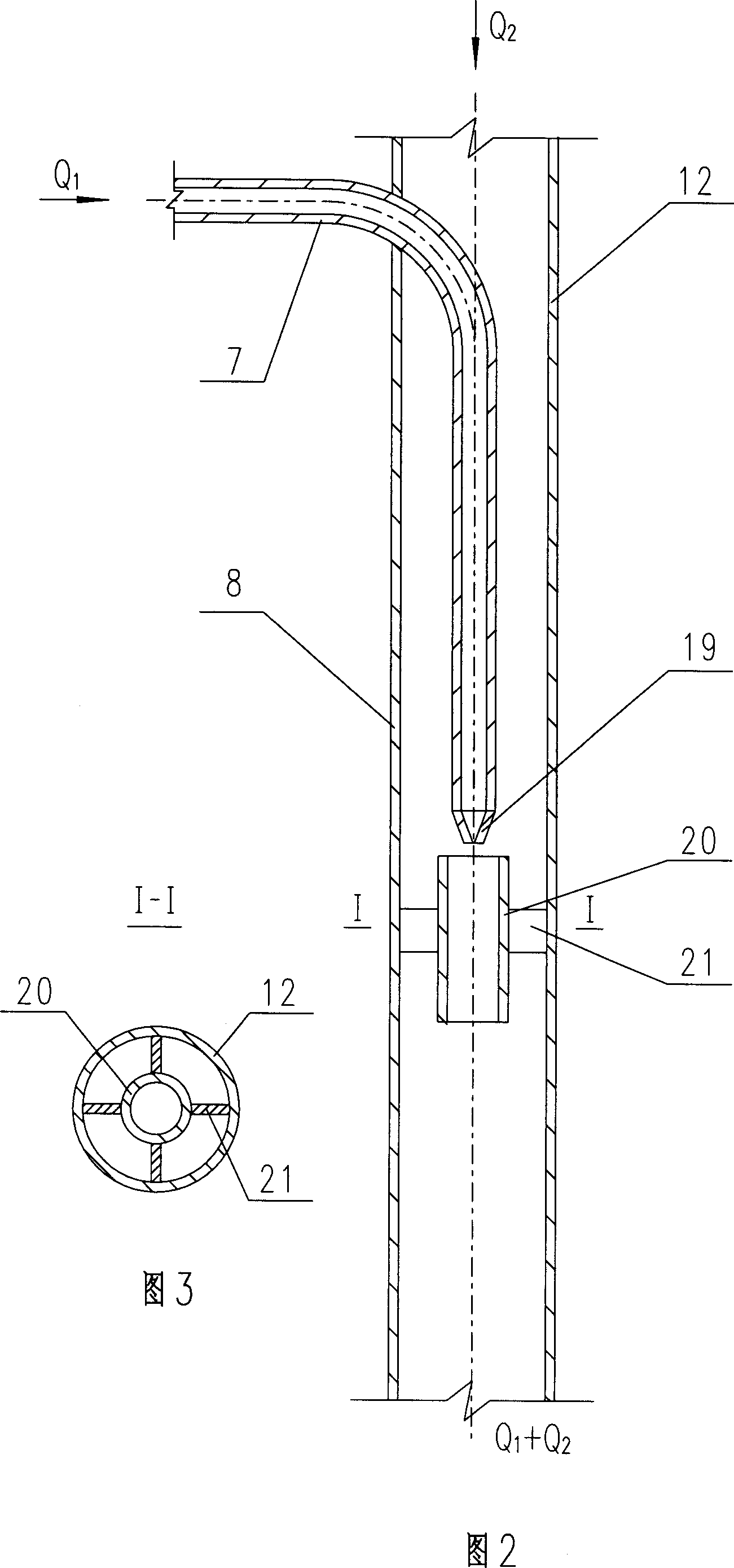 Water supply jet flow circulating device in waste-heat boiler