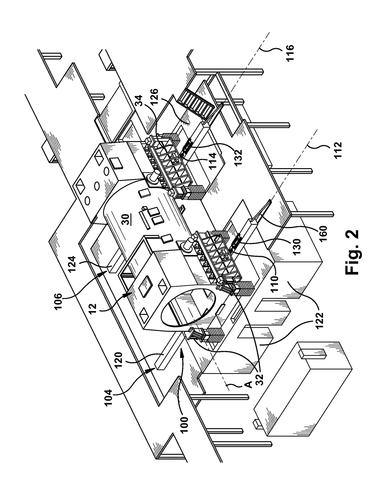 Method for laterally moving industrial machine