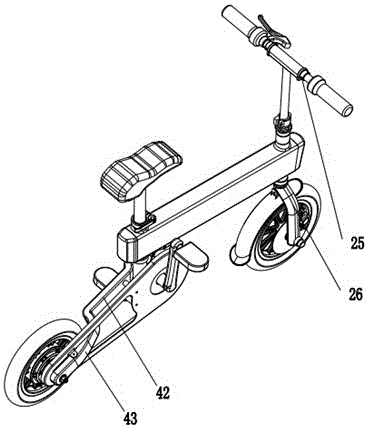 Folding electric bicycle frame and folding electric bicycle