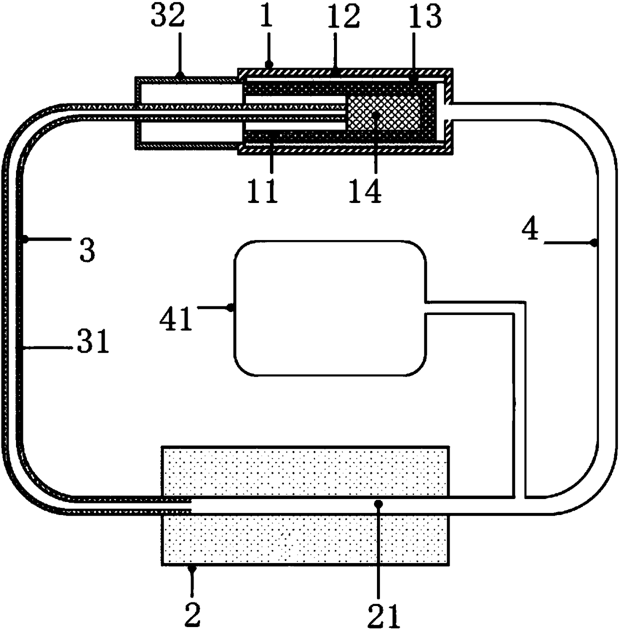Micro-channel structure auxiliary driven loop heat pipe